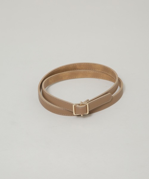 NANO universe（ナノユニバース）の「無段階調整 スクエア型バックルベルト（ベルト・レディース・ブラック/ブラウン/ベージュ・F）」の5枚目の写真