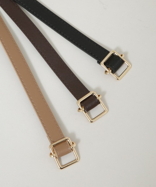 NANO universe（ナノユニバース）の「無段階調整 スクエア型バックルベルト（ベルト・レディース・ブラック/ブラウン/ベージュ・F）」の11枚目の写真