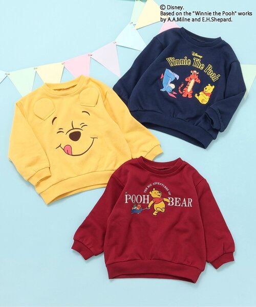 Disney（ディズニー）の「WEB限定ディズニーキャラクター/くまのプーさん/トレーナー（スウェット・キッズ・レッド/ネイビー/イエロー・80/90/100/110/120/130）」の4枚目の写真