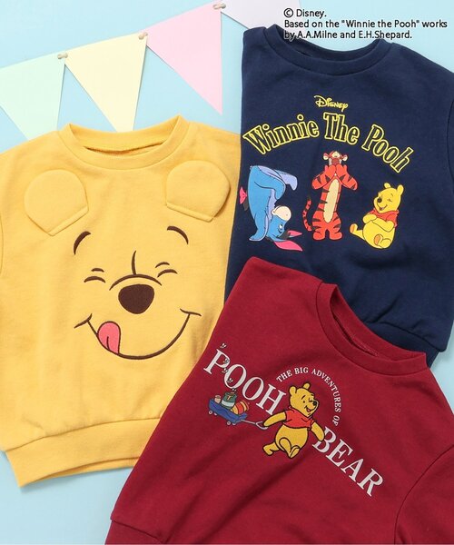 Disney（ディズニー）の「WEB限定ディズニーキャラクター/くまのプーさん/トレーナー（スウェット・キッズ・レッド/ネイビー/イエロー・80/90/100/110/120/130）」の5枚目の写真
