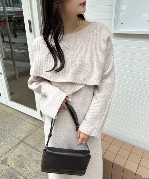 セール】【SETアイテム！】クロスニット ワンピース（ワンピース