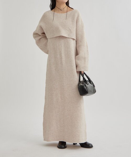 セール】【SETアイテム！】クロスニット ワンピース（ワンピース