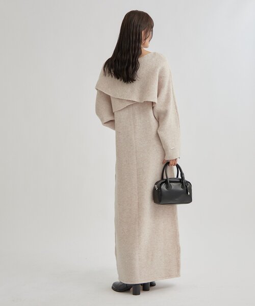 mystic（ミスティック）の「【SETアイテム！】クロスニット ワンピース（ワンピース・レディース・チャコールグレー/アイボリー・1/2）」の18枚目の写真