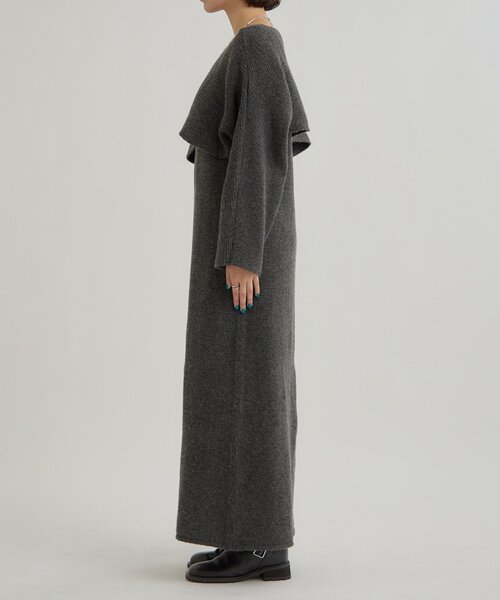 mystic（ミスティック）の「【SETアイテム！】クロスニット ワンピース（ワンピース・レディース・チャコールグレー/アイボリー・1/2）」の14枚目の写真