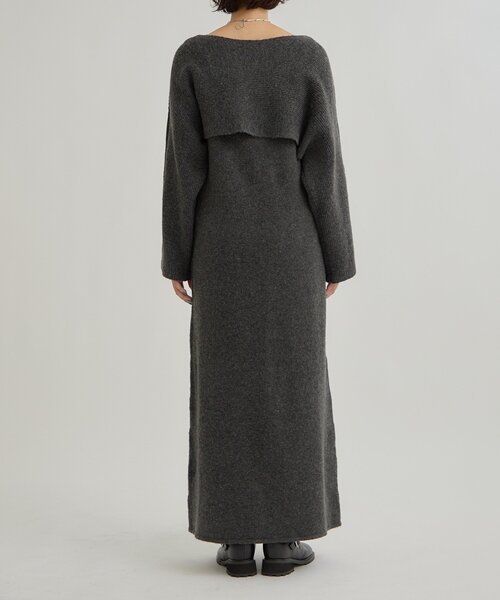 mystic（ミスティック）の「【SETアイテム！】クロスニット ワンピース（ワンピース・レディース・チャコールグレー/アイボリー・1/2）」の21枚目の写真