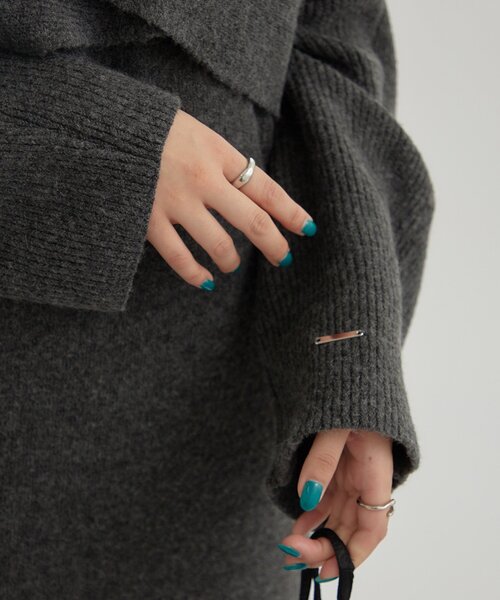 mystic（ミスティック）の「【SETアイテム！】クロスニット ワンピース（ワンピース・レディース・チャコールグレー/アイボリー・1/2）」の9枚目の写真