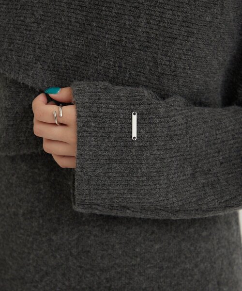 mystic（ミスティック）の「【SETアイテム！】クロスニット ワンピース（ワンピース・レディース・チャコールグレー/アイボリー・1/2）」の11枚目の写真