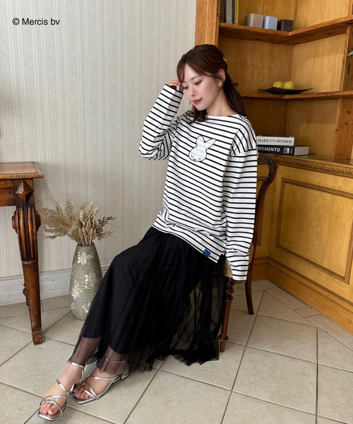 MIIA(ミーア)の「miffy ナインチェデザインボーダーロンT(Tシャツ/カットソー・レディース・ブルー/ブラック・FREE)」の3枚目の写真