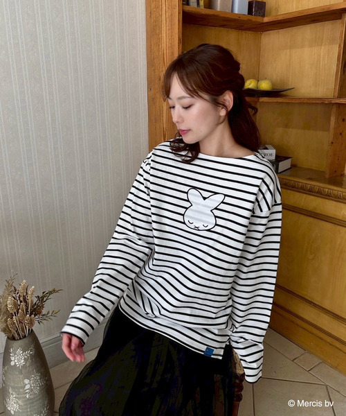 MIIA(ミーア)の「miffy ナインチェデザインボーダーロンT(Tシャツ/カットソー・レディース・ブルー/ブラック・FREE)」の4枚目の写真