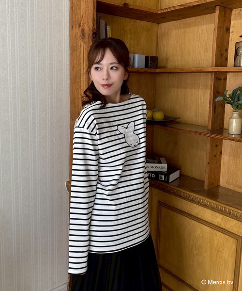 MIIA(ミーア)の「miffy ナインチェデザインボーダーロンT(Tシャツ/カットソー・レディース・ブルー/ブラック・FREE)」の8枚目の写真