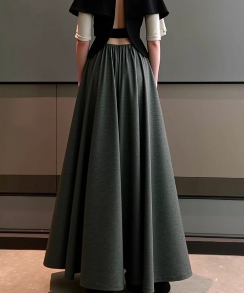 cammie(キャミー)の「カットソーフレアスカート(スカート・レディース・グレー/ブラック/ダークグレー・F)」の14枚目の写真