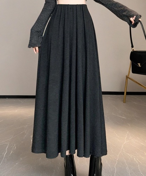 cammie(キャミー)の「カットソーフレアスカート(スカート・レディース・グレー/ブラック/ダークグレー・F)」の5枚目の写真
