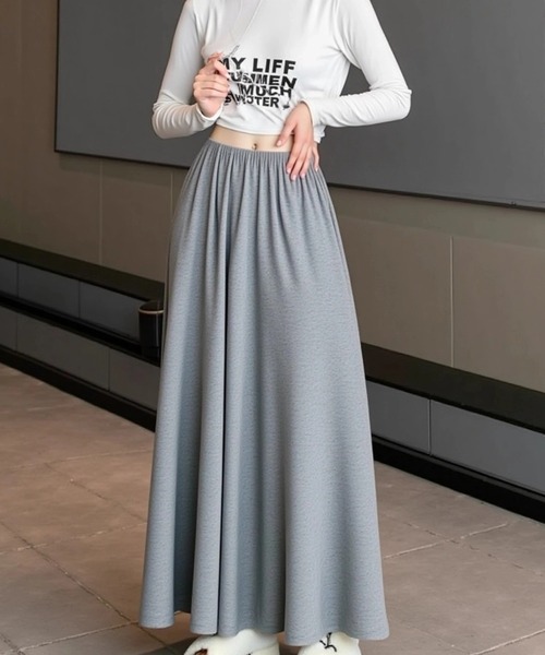 cammie(キャミー)の「カットソーフレアスカート(スカート・レディース・グレー/ブラック/ダークグレー・F)」の10枚目の写真