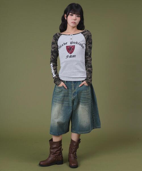 dispark（ディスパーク）の「DISPARK/【25年秋冬新作】クロスロゴラグラントップ（Tシャツ/カットソー・レディース・杢グレー/その他1・FREE）」の3枚目の写真