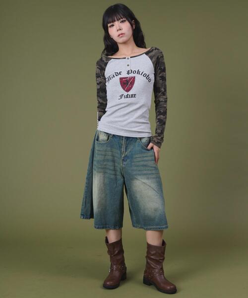 dispark（ディスパーク）の「DISPARK/【25年秋冬新作】クロスロゴラグラントップ（Tシャツ/カットソー・レディース・杢グレー/その他1・FREE）」の7枚目の写真