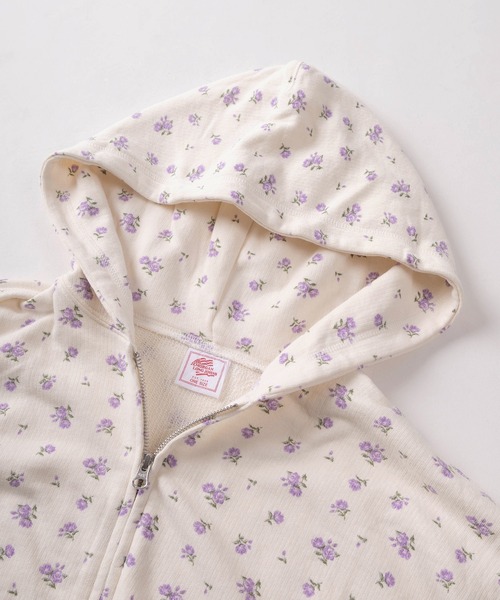 JEMORGAN（ジェーイーモーガン）の「【87】【JEMORGAN/ジェーイーモーガン】花柄 ガーゼ裏毛 ジップパーカー（パーカー・レディース・ブルー/グレー/ラベンダー/グレー系その他/レッド・FREE）」の8枚目の写真
