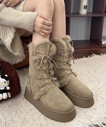 レースアップ ムートンブーツ」に該当するシューズファッション通販