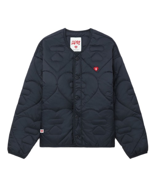 A BATHING APE(アベイシングエイプ)の「HEART QUILTED ARMY LINER JACKET(その他アウター・レディース・ネイビー/オリーブ/アイボリー・FREE)」の3枚目の写真