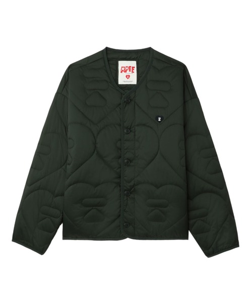 A BATHING APE(アベイシングエイプ)の「HEART QUILTED ARMY LINER JACKET(その他アウター・レディース・ネイビー/オリーブ/アイボリー・FREE)」の2枚目の写真