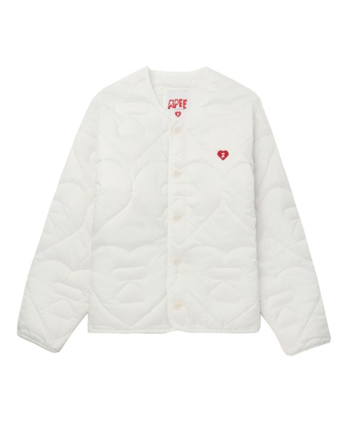 A BATHING APE(アベイシングエイプ)の「HEART QUILTED ARMY LINER JACKET(その他アウター・レディース・ネイビー/オリーブ/アイボリー・FREE)」の1枚目の写真