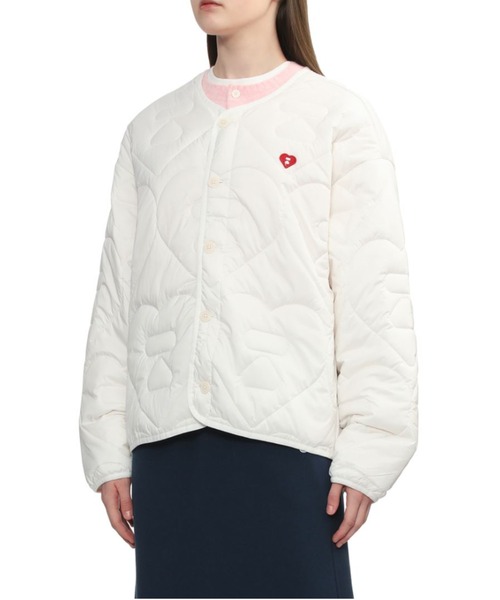 A BATHING APE(アベイシングエイプ)の「HEART QUILTED ARMY LINER JACKET(その他アウター・レディース・ネイビー/オリーブ/アイボリー・FREE)」の7枚目の写真
