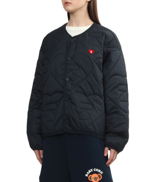 A BATHING APE(アベイシングエイプ)の「HEART QUILTED ARMY LINER JACKET(その他アウター・レディース・ネイビー/オリーブ/アイボリー・FREE)」の8枚目の写真