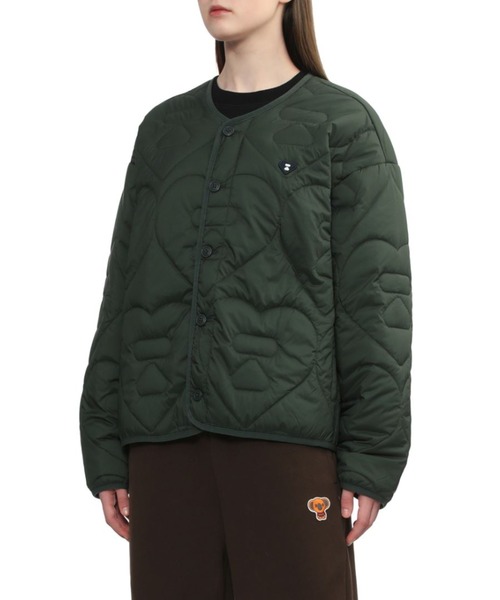 A BATHING APE(アベイシングエイプ)の「HEART QUILTED ARMY LINER JACKET(その他アウター・レディース・ネイビー/オリーブ/アイボリー・FREE)」の9枚目の写真