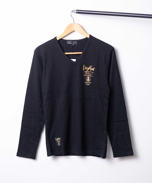 ARCHIVER(アーカイバ)の「【RES】【Day Moon】バックプリントVネックL/S-T(Tシャツ/カットソー・メンズ・ブラック・LARGE)」の1枚目の写真