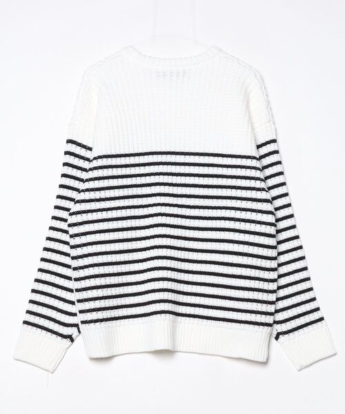 STUD MUFFIN（スタッドマフィン）の「STUD MUFFIN/スタッドマフィン/ビックワッフルボーダー カートべアワッペン ワイドシルエットプルオーバー（Tシャツ/カットソー・メンズ・ブラック/ホワイト系2・3/2/4）」の13枚目の写真