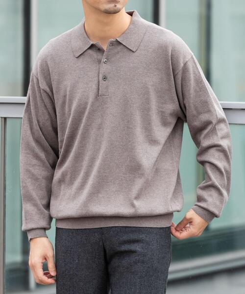 コットンカシミヤニットポロシャツ（ニット/セーター）｜URBAN