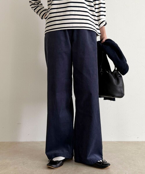 fredy emue（フレディエミュ）の「【GEVACO/ゲバコ】コーデュロイイージーワイドパンツ（その他パンツ・レディース・アイボリー/ブラック/ブルー/キャメル・38）」の3枚目の写真