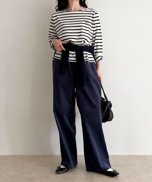 fredy emue（フレディエミュ）の「【GEVACO/ゲバコ】コーデュロイイージーワイドパンツ（その他パンツ・レディース・アイボリー/ブラック/ブルー/キャメル・38）」の6枚目の写真