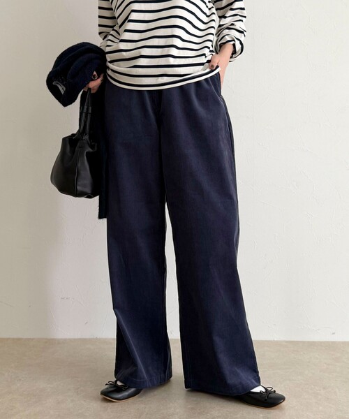 fredy emue（フレディエミュ）の「【GEVACO/ゲバコ】コーデュロイイージーワイドパンツ（その他パンツ・レディース・アイボリー/ブラック/ブルー/キャメル・38）」の9枚目の写真