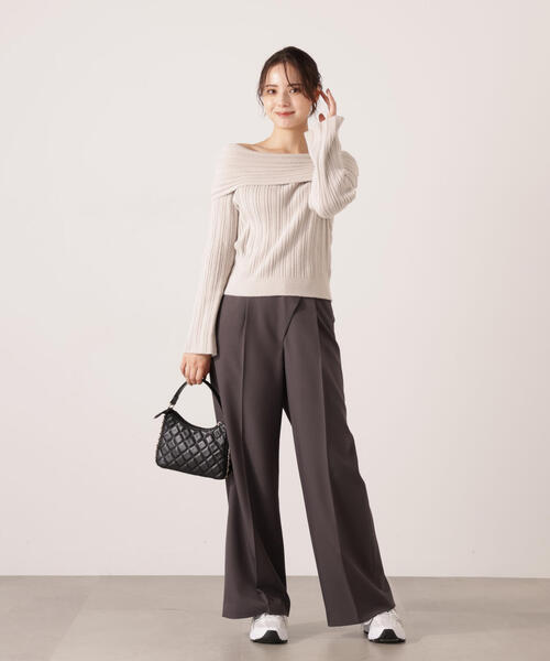 PROPORTION BODY DRESSING（プロポーションボディドレッシング）の「【加藤栞さん着用】ハイウエストラップパンツ / 1215230004（その他パンツ・レディース・ダークグレー/ベージュ・MEDIUM/P/S）」の10枚目の写真