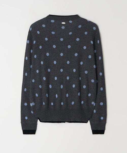 RONRON(ロンロン)の「DOT PATTERN LAYERED KNIT CARDIGAN CHARCOAL BLACK(カーディガン/ボレロ・レディース・その他・FREE)」の8枚目の写真