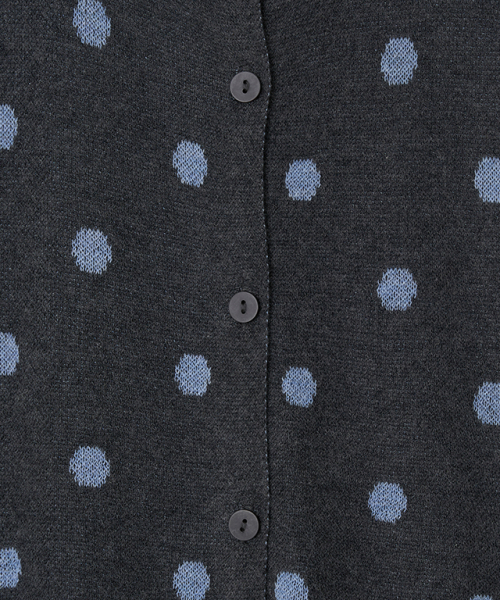RONRON(ロンロン)の「DOT PATTERN LAYERED KNIT CARDIGAN CHARCOAL BLACK(カーディガン/ボレロ・レディース・その他・FREE)」の5枚目の写真