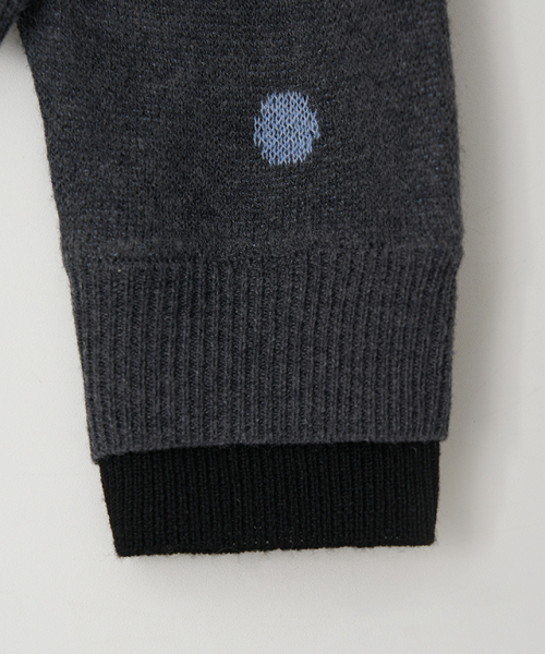 RONRON(ロンロン)の「DOT PATTERN LAYERED KNIT CARDIGAN CHARCOAL BLACK(カーディガン/ボレロ・レディース・その他・FREE)」の3枚目の写真