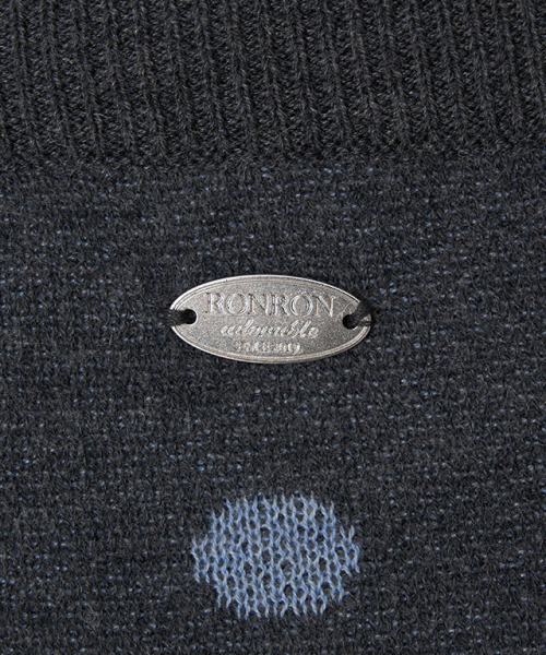 RONRON(ロンロン)の「DOT PATTERN LAYERED KNIT CARDIGAN CHARCOAL BLACK(カーディガン/ボレロ・レディース・その他・FREE)」の2枚目の写真