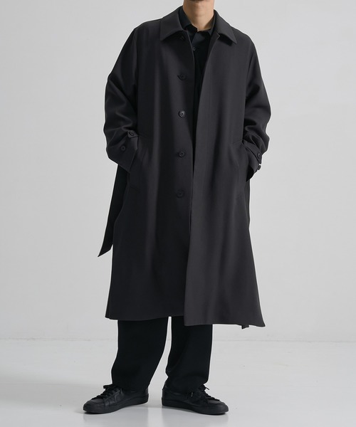 CITY TOKYO（シティトウキョウ）の「【CITY TOKYO/シティートーキョー】アーバンタイロッケンオーバーコート（ステンカラーコート・メンズ・ブラック/ダークグレー/グレイッシュベージュ・1/3/2）」の2枚目の写真