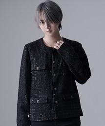 CavariA（キャバリア）の「『CavariA/キャバリア』ツイードノーカラーJKT（ノーカラージャケット）」