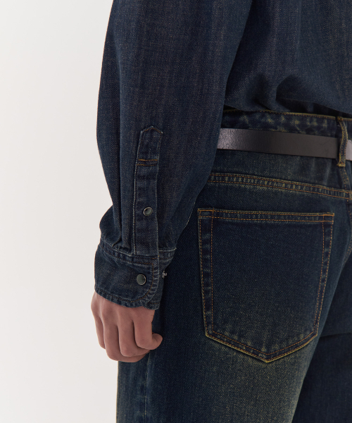MUSINSA STANDARD（ムシンサスタンダード）の「デニムウエスタンシャツ[ダークブルー]（シャツ/ブラウス・メンズ・その他・SMALL/MEDIUM/LARGE/X-LARGE/XX-LARGE）」の8枚目の写真