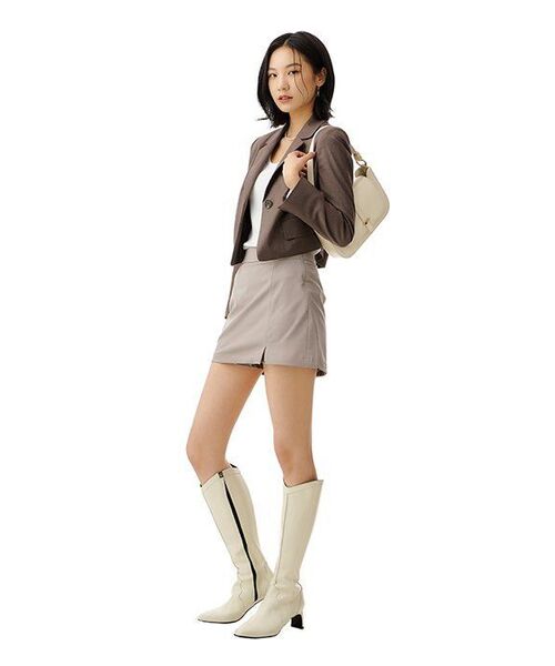 MUSINSA STANDARD WOMAN（ムシンサスタンダードウーマン）の「レディーススリットミニスコート【ライトベージュ】（スカート・レディース・その他・SMALL/MEDIUM/LARGE/X-SMALL）」の13枚目の写真