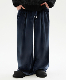 TRILLION（トリリオン）の「Velvet Inverted Tuck Wide Pants [Navy]（その他パンツ・メンズ）」