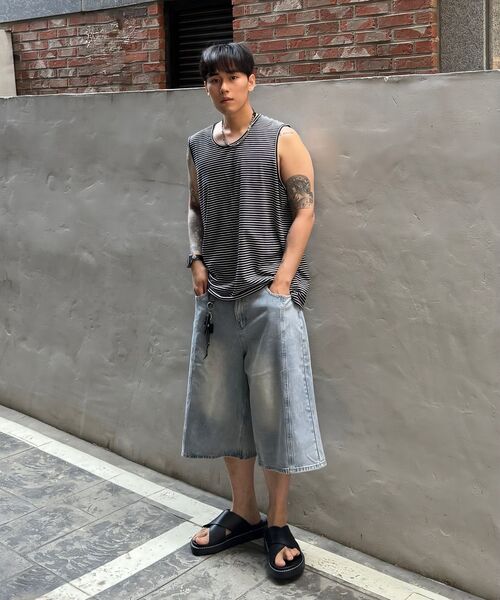 Verdnt（バーダント）の「切開ウォッシュドデニムバミューダパンツ[ライトブルー]（その他パンツ・レディース・ライトインディゴブルー・SMALL/MEDIUM/LARGE/X-LARGE）」の12枚目の写真