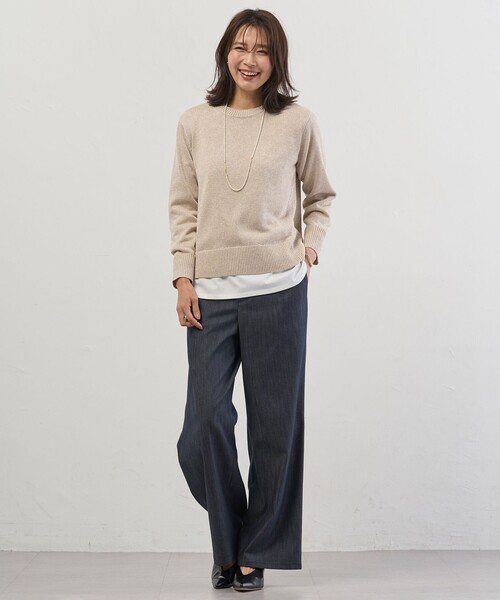 J.PRESS Ladies(J.プレス レディス)の「ベーシックジャージー シャツテール カットソー(Tシャツ/カットソー・レディース・ホワイト系・SMALL)」の2枚目の写真
