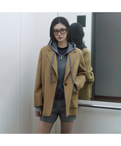 LAP(ラップ)の「(ハンド)ワンボタンウール混紡ジャケット AR4WTA63(その他アウター・レディース・Beige・FREE)」の1枚目の写真
