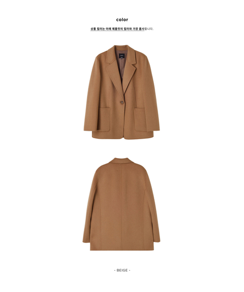 LAP(ラップ)の「(ハンド)ワンボタンウール混紡ジャケット AR4WTA63(その他アウター・レディース・Beige・FREE)」の6枚目の写真