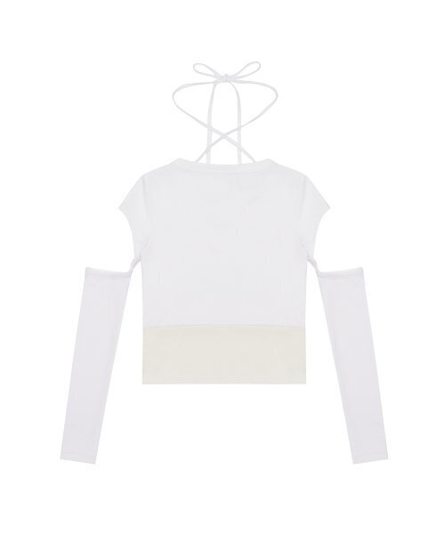 LUVISTRUE(ラヴイズトゥルー)の「CH BUTTON LAYERED TEE(WHITE)(Tシャツ/カットソー・レディース・その他・FREE)」の4枚目の写真