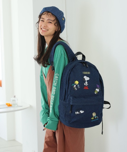PEANUTS（ピーナッツ）の「PEANUTS デニムデイパック（バックパック/リュック・レディース・インディゴブルー/ライトインディゴブルー・FREE）」の7枚目の写真
