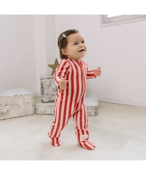 FirstCloset×mioさん】 長袖ファスナーオール 足付き 裏毛 ベビーザら